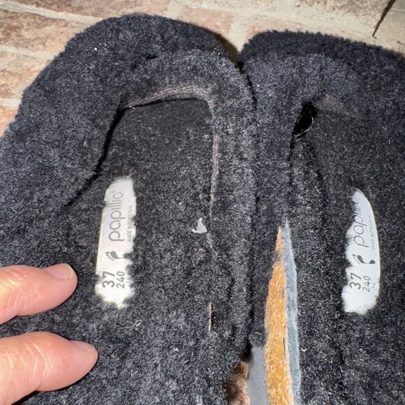 BIRKENSTOCK Papillio Daytona Shearling Teddy Sandals Black 37 / 6 US - Picture 12 of 16